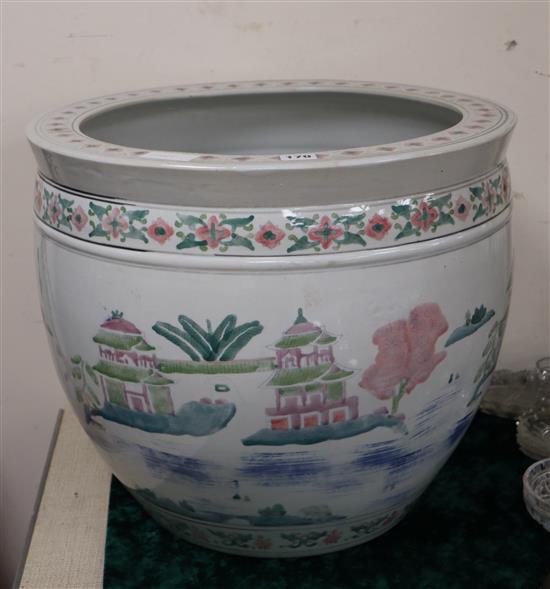 A Chinese glazed fish bowl diameter 50cm